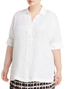Marina Rinaldi Basilica Short-sleeve Linen Shirt