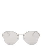 Prada Mirrored Rimless Round Sunglasses, 66mm