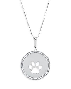 Graziela Gems 14k White Gold Pawsitivity Diamond & Cutout Paw Disc Pendant Necklace, 20
