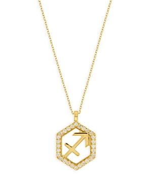 Bloomingdale's Diamond Sagittarius Pendant Necklace In 14k Yellow Gold, 0.20 Ct. T.w. - 100% Exclusive