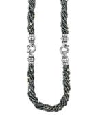 Lagos 18k Gold And Sterling Silver Caviar Icon Hematite Beaded Multi Strand Convertible Bracelet And Necklace