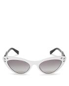 Miu Miu Women's Embellished Mirrored Gradient Cat Eye Sunglasses, 55mm