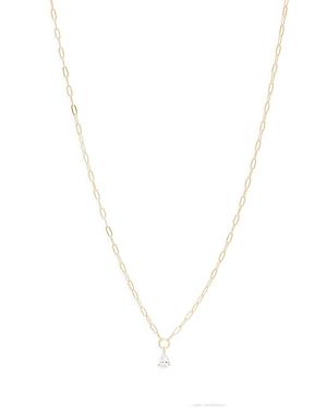 Argento Vivo Pear Shape Cubic Zirconia Pendant Necklace In 14k Gold Plated Sterling Silver, 16-18