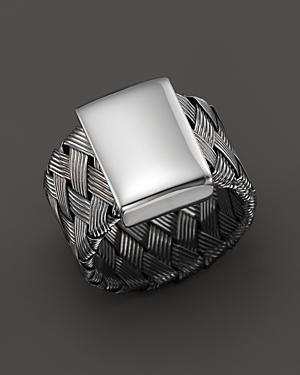 Roberto Coin Ruthenium Plated Sterling Silver Woven Ring