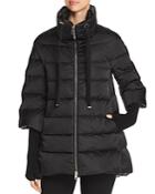 Herno Satin A-line Down Coat With Detachable Gloves