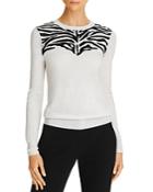 Derek Lam 10 Crosby Thea Wool-blend Zebra Sweater