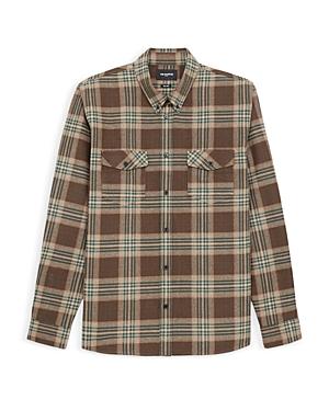The Kooples Cotton Blend Flannel Check Print Regular Fit Button Down Shirt