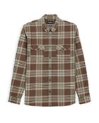The Kooples Cotton Blend Flannel Check Print Regular Fit Button Down Shirt