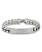 David Yurman Curb Chain Id Bracelet With Pave Diamonds