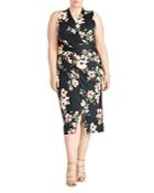 Rachel Roy Plus Bret Ruched Floral-print Jersey Dress