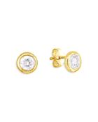 Roberto Coin 18k Yellow Gold Bezel Diamond Stud Earrings