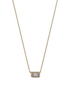 Bloomingdale's Diamond Princess & Round Halo Pendant Necklace In 14k Yellow Gold, 0.25 Ct. T.w. - 100% Exclusive