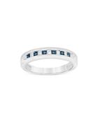 Unique Designs Diamond & Blue Sapphire Eternity Band In 14k White Gold (61% Off) - Comparable Value $1170