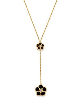 Roberto Coin 18k Yellow Gold Daisy Diamond & Black Onyx Y Necklace, 17.5 - 100% Exclusive