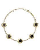 Lagos 18k Yellow Gold Covet Onyx Station Chain Bracelet