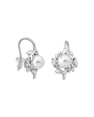 Majorica Simulated Pearl Cluster Petal Earrings In Sterling Silver