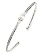 Nadri Emilia Swarovski Pearl & Cubic Zirconia Cuff Bracelet