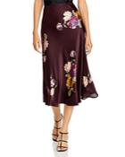 Rebecca Taylor Silk Floral Print Midi Skirt