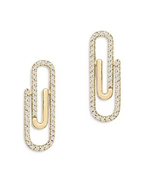 Bloomingdale's Diamond Paper Clip Stud Earrings In 14k Yellow Gold, 0.25 Ct. T.w. - 100% Exclusive