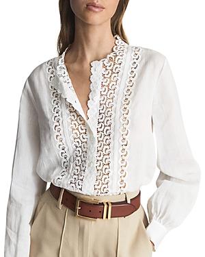 Reiss Ellison Lace Trim Blouse
