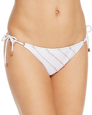 Vix Solid Ribbing Side Tie Full Bikini Bottom