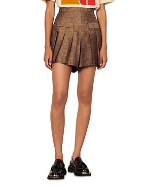 Sandro Gael Pleated Jacquard Skort