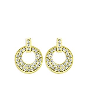 Aqua Pave Doorknocker Drop Earrings In 18k Gold Plated Sterling Silver - 100% Exclusive