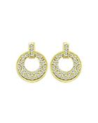 Aqua Pave Doorknocker Drop Earrings In 18k Gold Plated Sterling Silver - 100% Exclusive