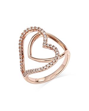 Bloomingdale's Diamond Open Heart Ring In 14k Rose Gold, 0.30 Ct. T.w. - 100% Exclusive