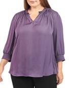 Daniel Rainn Plus Ruffle Neck Top