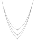 Diamond Three Station Bezel Necklace In 14k White Gold, .50 Ct. T.w. - 100% Exclusive
