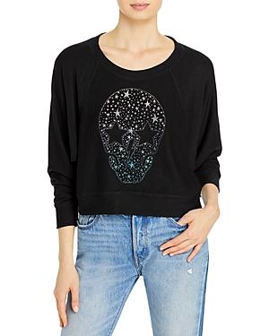 Chaser Skull Graphic Cropped Sweatshirt