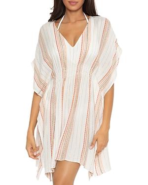 Becca By Rebecca Virtue Radiance Striped Tunic Swim Cover-up