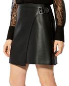 Karen Millen Wrap-detail Faux Leather Skirt