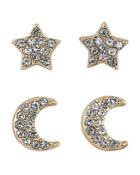 Abs By Allen Schwartz Star & Moon Stud Earrings, Set Of 4