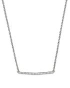 Diamond Bar Necklace In 14k White Gold, 0.10 Ct. T.w.