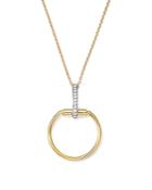 Roberto Coin 18k White & Yellow Gold Classic Parisienne Diamond Round Pendant Necklace, 17