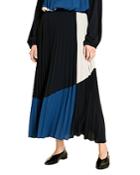 Marina Rinaldi Calypso Colorblock Accordion Pleated Maxi Skirt