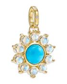 Temple St. Clair 18k Yellow Gold Dreamcatcher Halo Pendant With Turquoise, Blue Moonstone & Diamonds