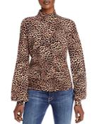 C By Bloomingdale's Leopard Cashmere Puff Sleeve Sweater - 100% Exclusive