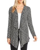 Vince Camuto Herringbone Draped Cardigan