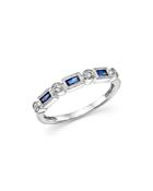 Bloomingdale's Sapphire & Diamond Band Ring In 14k White Gold - 100% Exclusive