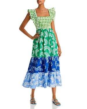 Aqua X Studio 189 Printed Tie Back Flutter Sleeve Midi Dress - 100% Exclusive