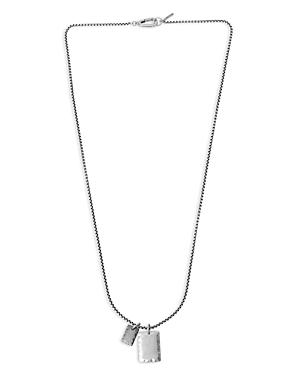 Allsaints Sterling Silver Dog Tag Charms Pendant Necklace, 24