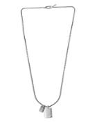 Allsaints Sterling Silver Dog Tag Charms Pendant Necklace, 24