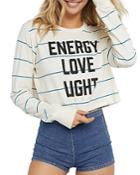 Spiritual Gangster Fiona Energy Striped Cropped Tee