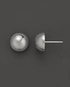 14k White Gold Polished Button Earrings
