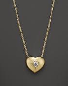 Kc Designs Small Diamond Solitaire Heart Pendant Necklace In 14k Yellow Gold, .10 Ct. T.w.