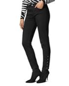 Karen Millen Button-hem Skinny Jeans In Black