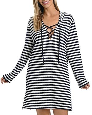 La Blanca Static Stripe Hooded Swim Cover Up